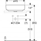 Geberit Uz virsmas novietojama izlietne VariForm Ø450 mm bez pārplūdes 5