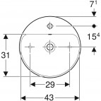 Geberit Uz virsmas novietojama izlietne VariForm Ø450 mm ar pārplūdi 4