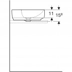 Geberit Uz virsmas novietojama izlietne VariForm Ø450 mm ar pārplūdi 5