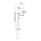 Valtemo CORTE WHITE-S THERMOSTATIC Dušas sistēma, Chrome 2