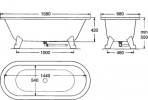 Vanna 6316 1580x680 mm, 186 l 2