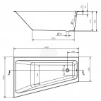 Vanna asimetriska Cersanit CREA 160x100 4