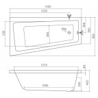 Ванна Eva Side 150x80  см 3