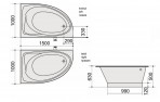 SPN Olivija vanna 150x100 cm, Balta 5