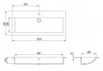 VANNAS ISTABAS IZLIETNE DECORUS 1000x450x120 mm, Argent 2