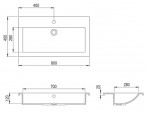 VANNAS ISTABAS IZLIETNE DECORUS 800x450x120 mm, Argent 2