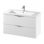 Шкаф для ванной комнаты TIRSO белый с раковиной Como 100