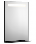 Vannas istabas spogulis ar apgaismojumu 600 mm, matēts melns