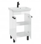Vannas skapis CAPRI Deftrans ar izlietni Porto 55cm balts ar meln.rok. 2