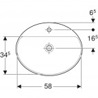 VariForm iebūvējama izlietne, ovāla, ar virsmu ūdens maisītājam, 60 cm 2