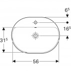 VariForm izlietne, eliptiska, ar virsmu ūdens maisītājam, 60 cm 2