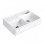 V&B Double-Bowl Sink virtuves izlietne, CERAMIC, 895x630mm, manual 