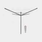 Brabantia Rotējošais veļas žāvētājs Lift-O-Matic 50 m, Anthracite