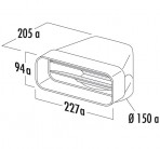 pāreja 90° plakans/ apaļš Ø 150 mm 2