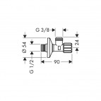 Ventils Hansgrohe G 3/8, hroms 2