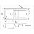 Virtuves izlietne Amsterdam 15, 1000x500 mm, pure white 2