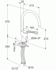 Virtuves jaucējkrāns New Nautic ar augsto snīpi, hroms 2