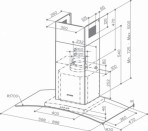 Кухонная вытяжка RAY XV A90 90 cm 2