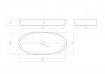 Vispool izlietne bez pārplūdes D3 760x370 mm, Balta 5