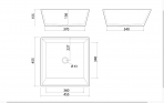 Vispool izlietne bez pārplūdes Quadro 45 455x455 mm, Balta 2