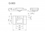 Vispool izlietne bez pārplūdes Q-900 89x54 mm, Balta 9