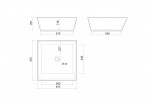 Vispool izlietne bez pārplūdes Quadro 45 455x455 mm, Balta 4