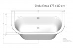 Vispool  Bанна Onda EXTRA 175x80 см - размещается у стены  2