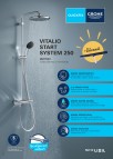 Vitalio Start 250 dušas sistēma ar termostatu + dāvana