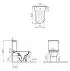 VitrA S50 RIM-EX Wall WC pods ar universālu izvadu un Soft Close vāku 3