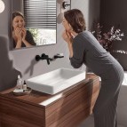 Смеситель для умывальника Vivenis на стену с изливом 19,5 см, черный 5