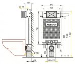 WC iebūvējamā sistēma  Alcaмodul 100cm 2