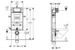 WC iebūvējamā sistēma Kombifix 108cm 2