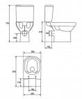 Туалет компактный CITY CLEAN ON 011 с крышкой SC SLIM 2