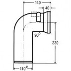 WC līkums 90° ar klapi 2