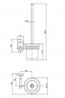 WC poda birste, sienas RONDA RTBH - 001, hroms 2