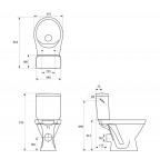 WC pods Cersania II ar Duroplast SC vāku, ūdens padeve no sāniem 2