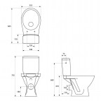 WC pods Cersanit ar Duroplast SC vāku, ūdens padeve no sāniem 2