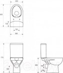 WC Pods PARVA Clean ON 010 3/5l ar duroplast SC vāku, ūd. no sāniem 3