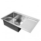Wisent virtuves izlietne L 78x51 cm ar dozatoru + sifons, Sudraba