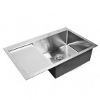 Wisent virtuves izlietne R 78x51 cm ar dozatoru + sifons, Sudraba