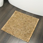 Woodblock vannas istabas paklājs, tīkkoks, 60x60 cm, brūns 2