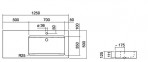 WT.GR1250H.R izlietne 125x50 cm 2