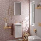Xelu Q Izlietne ar plauktu kreisajā pusē 360/250, SmartClean, balta 6