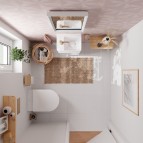 Xelu Q Izlietne ar plauktu kreisajā pusē 360/250, SmartClean, balta 4