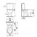 Zeta pods ar cisternu+vāks horizontāls izvads, pievads no sāna, Balts 3