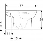 Geberit Selnova pods, horizontāls izvads, balts 8